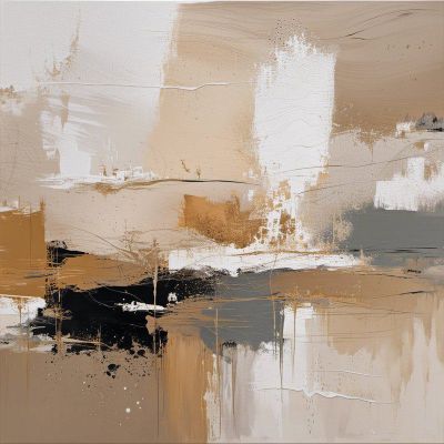 art oil painting reproduction of  Paolo Gallery Modern Abstract Art Beige 5 Hand Painted museum quality handmade