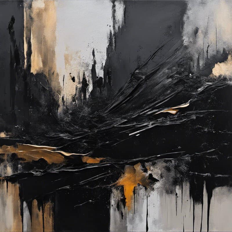 Paolo Gallery Modern Abstract Art Black 1 Hand Painted museum quality