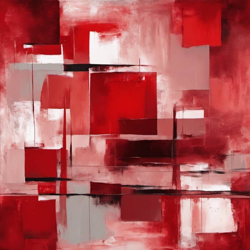 Paolo Gallery Modern Abstract Art Red 4 Hand Painted museum quality