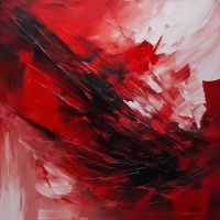 Paolo Gallery Modern Abstract Art Red 5 Hand Painted