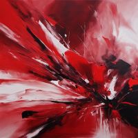 Paolo Gallery Modern Abstract Art Red 6 Hand Painted