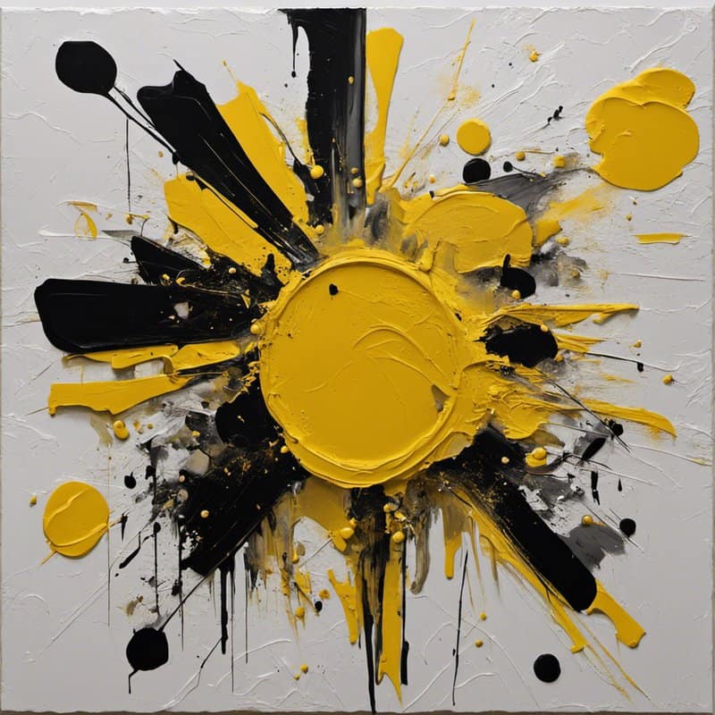 Paolo Gallery Modern Abstract Art Yellow 3 Hand Painted museum quality