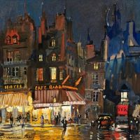 Korovin - Paris By Night - Lepic Street Montmartre By Konstantin Korovin artwork on canvas