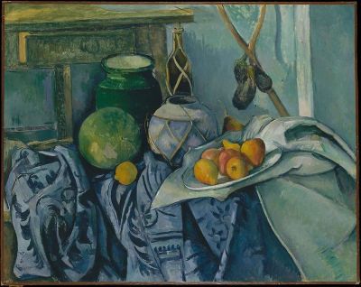 art oil painting reproduction of  Paul Cezanne Still Life With A Ginger Jar And Eggplants 1893-94 museum quality handmade