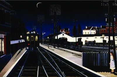 art oil painting reproduction of  Paul Delvaux Evening Train museum quality handmade