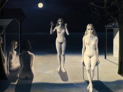art oil painting reproduction of  Paul Delvaux Night Sea museum quality handmade