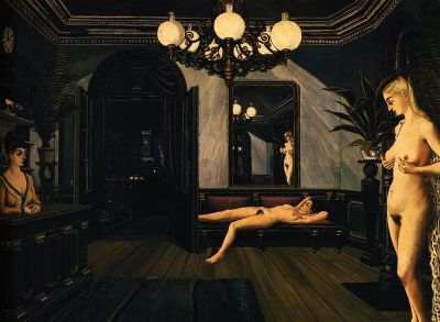 art oil painting reproduction of  Paul Delvaux Night Train museum quality handmade