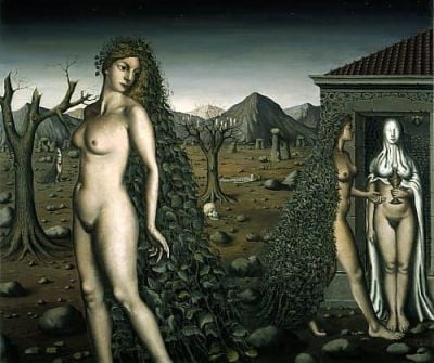 art oil painting reproduction of  Paul Delvaux Night Visit museum quality handmade