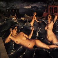Paul Delvaux Nymphs Bathing