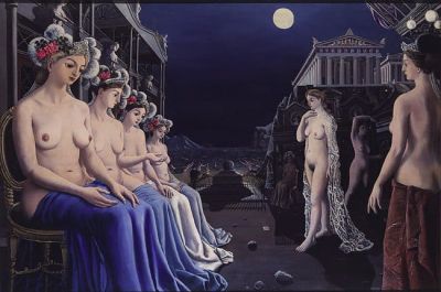 art oil painting reproduction of  Paul Delvaux Sirens museum quality handmade