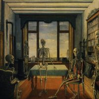 Paul Delvaux Skeletons In An Office