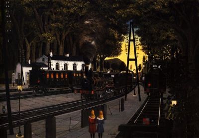 art oil painting reproduction of  Paul Delvaux Station Forestiere museum quality handmade
