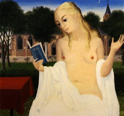 art oil painting reproduction of  Paul Delvaux The Lady Of Loos museum quality handmade
