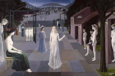 art oil painting reproduction of  Paul Delvaux The Road To Rome museum quality handmade