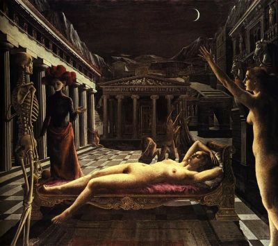 art oil painting reproduction of  Paul Delvaux The Sleeping Venus museum quality handmade