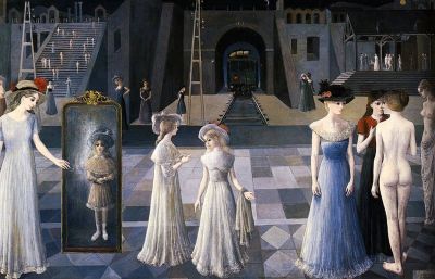 art oil painting reproduction of  Paul Delvaux The Tunnel museum quality handmade