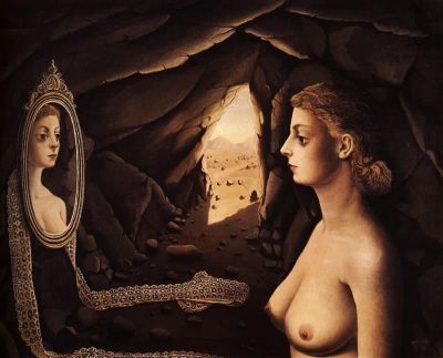 art oil painting reproduction of  Paul Delvaux Woman In A Cave museum quality handmade