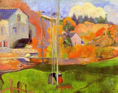 art oil painting reproduction of  Paul Gauguin A Breton Landscape. David S Mill 1894 museum quality handmade