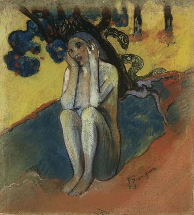 art oil painting reproduction of  Paul Gauguin Breton Eve I Eve Bretonne I - 1889 museum quality handmade