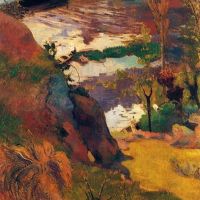 Paul Gauguin Fisherman And Bathers On The Aven 1888