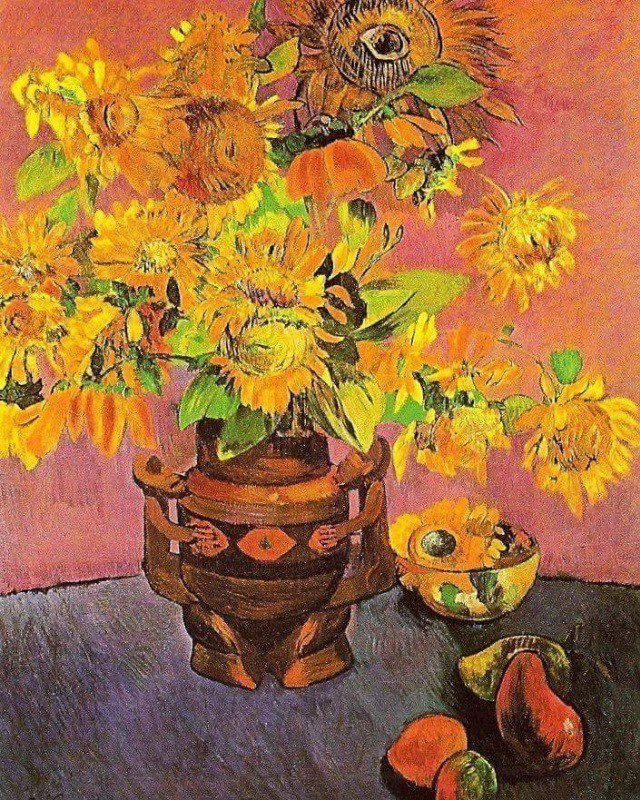 Paul Gauguin Sunflowers And Mangoes After Van Gogh 1888 museum quality