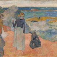Paul Gauguin Sur La Plage En Bretagne 1889