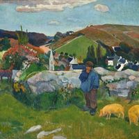 Paul Gauguin The Swineherd 1888