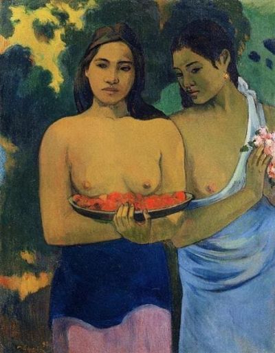 art oil painting reproduction of  Paul Gauguin Two Tahitian Women 1899 museum quality handmade