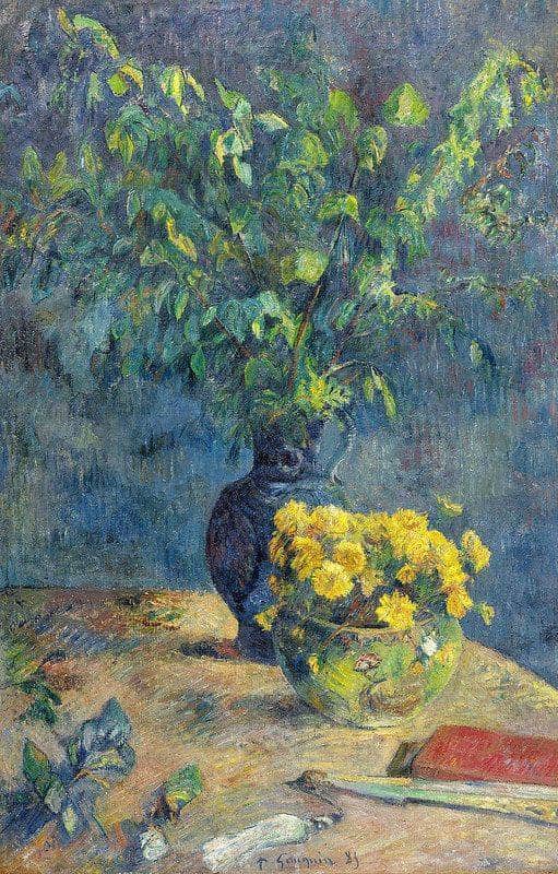 Paul Gauguin Two Vases Of Flowers And A Fan museum quality