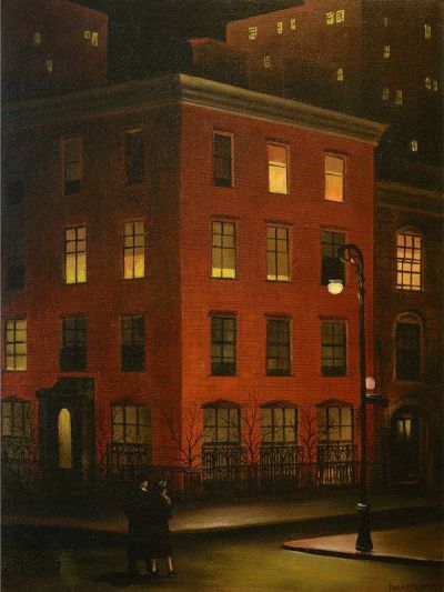 art oil painting reproduction of  Paul Lantz New York Street Scene 1940 museum quality handmade