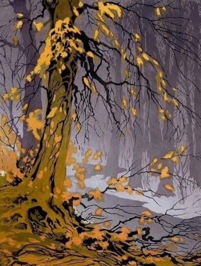 art oil painting reproduction of  Paul Oscar Droege Contrast Of Fall And Foggy Snow museum quality handmade