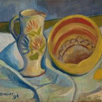Paul S Rusier Nature Morte Au Pichet Blanc Et Saladier Jaune 1891