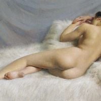 Paul Sieffert Reclining Nude Hand Painted Reproduction