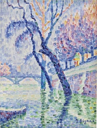 art oil painting reproduction of  Paul Signac Pont Des Arts Inondation 1930 museum quality handmade