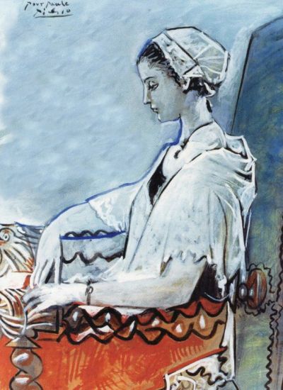 art oil painting reproduction of  Paule De Lazerme En Catalane By Pablo Picasso museum quality handmade