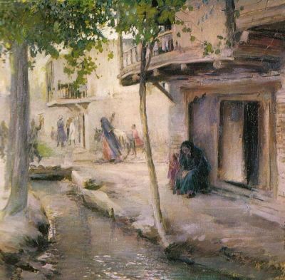 art oil painting reproduction of  Pavel Benkov An Old Tashkent - The Past - 1930 museum quality handmade