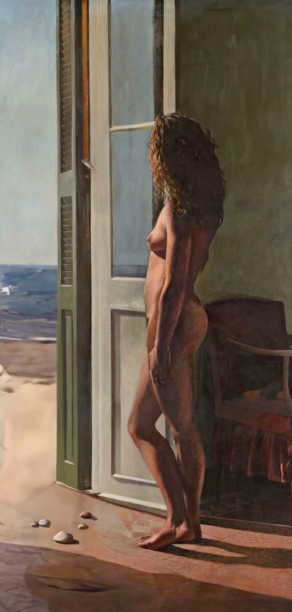 Pavlos Samios Nude By The Door -1983 Modified By Client museum quality