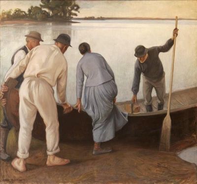 art oil painting reproduction of  Pekka Halonen Home From Work - Tyosta Paluu museum quality handmade