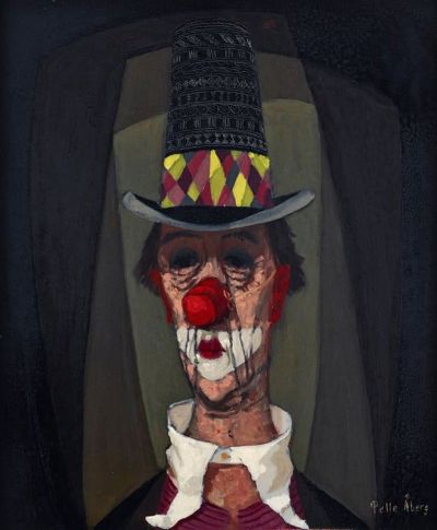 art oil painting reproduction of  Pelle Aberg Clown museum quality handmade