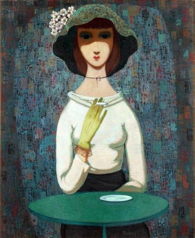 art oil painting reproduction of  Pelle Aberg Girl With Cigarette museum quality handmade