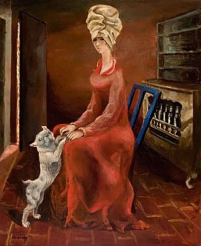 art oil painting reproduction of  Per Krogh Lady In Red 1924 museum quality handmade