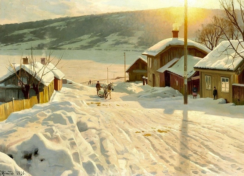 Peter Mork Monsted Winter Day In Lillehammer Norway museum quality