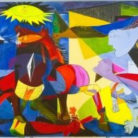 Picasso Guernica Multiple Colors artwork on canvas