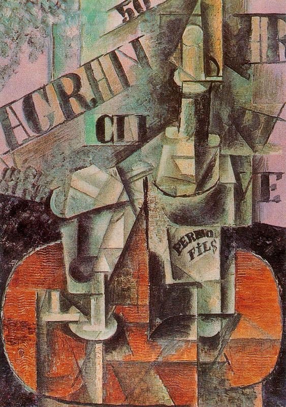 Picasso Table In A Cafe Bottle Of Pernod museum quality