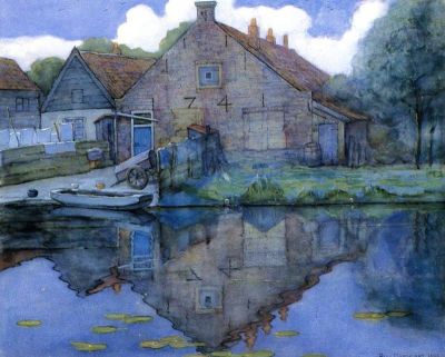 art oil painting reproduction of  Piet Mondriaan House On The Gein museum quality handmade