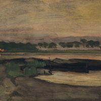Piet Mondrian Aan Ouderkerkerdijk Bij De Omval In De Avond Ii 1906-07