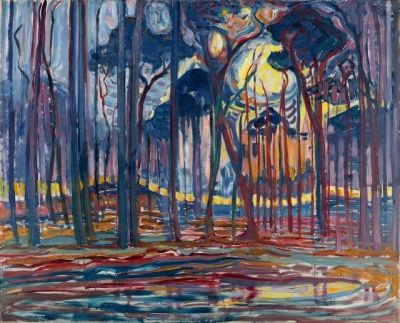 art oil painting reproduction of  Piet Mondrian Bosch Woods Woods Near Oele 1908 museum quality handmade
