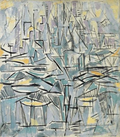 art oil painting reproduction of  Piet Mondrian Composition No. Xvi Compositie 1 Arbres 1912-13 museum quality handmade