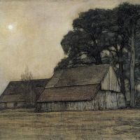 Piet Mondrian Evening Sheepfold And Farmstead 1906