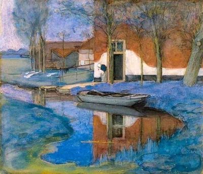 art oil painting reproduction of  Piet Mondrian House On A River 1902 museum quality handmade